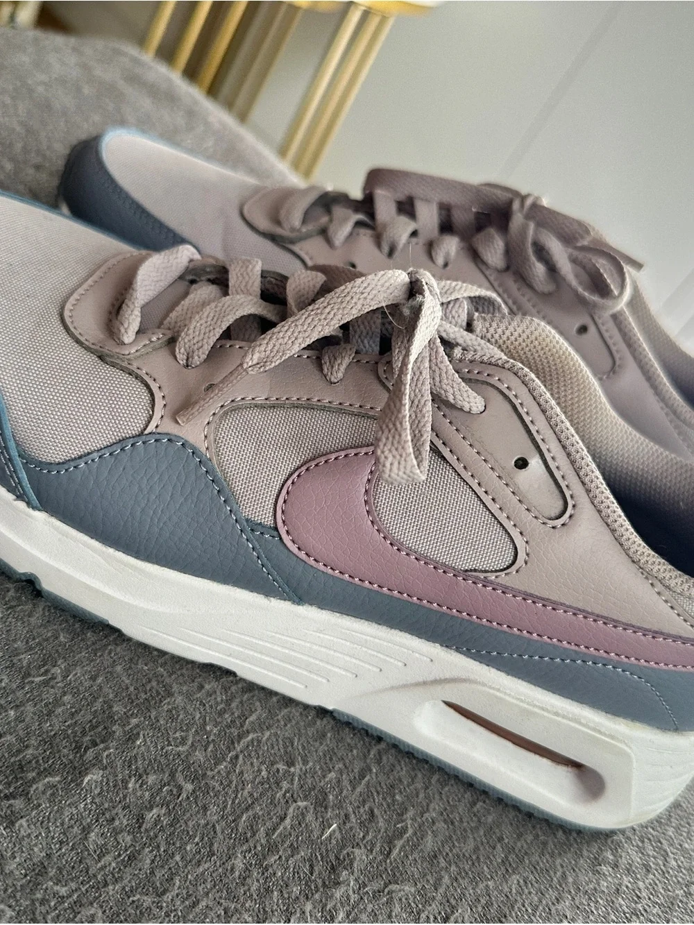 Nike Women's Air Max Lace-Up Sneaker in Mauve and Gray
